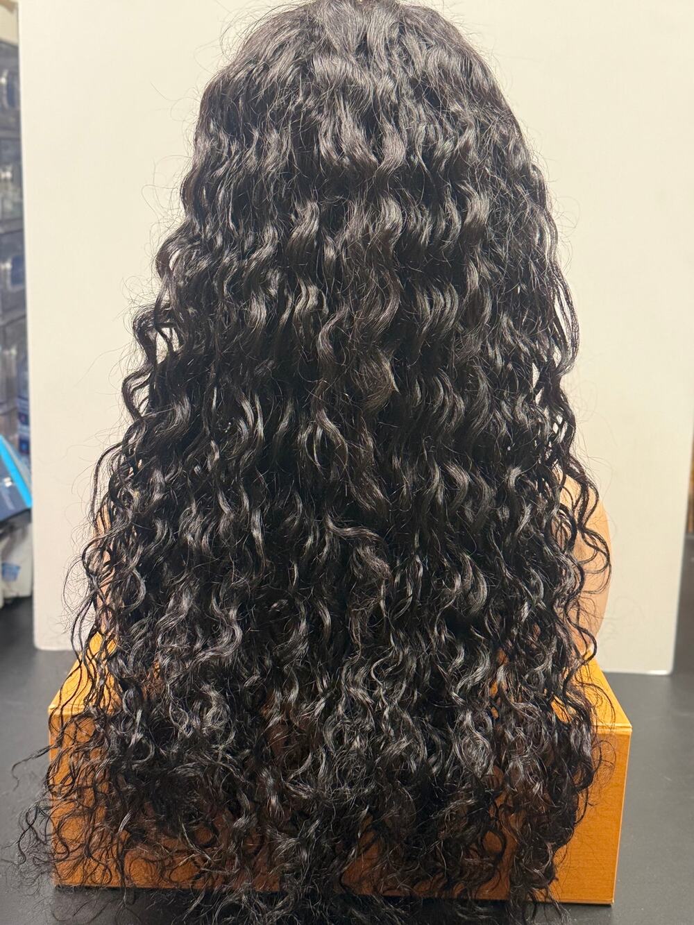 Human Hair Deep Wave Wig 26" Natural Black NWOT